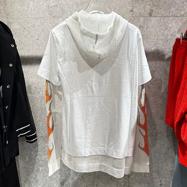 最新で絶対欲しい！ジバンシィ 偽物 メッシュ＆コットン フード付きTシャツ 2色 BM71K43YGS-001