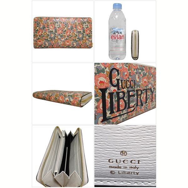 雑誌付録グッチ  LIBERTY 偽物プリント ラウンドジップ 長財布636249-13KCG