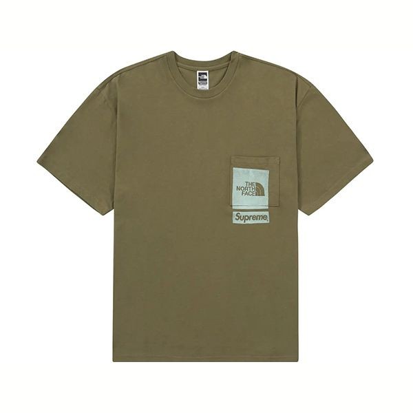 シュプリーム×ノースフェイス コラボ Printed Pocket Tee Tシャツ偽物nf09213