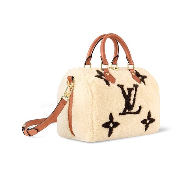 ルイヴィトン LV SKI スピーディ 25 偽物 バンドリエール  もこもこ バッグ M23468