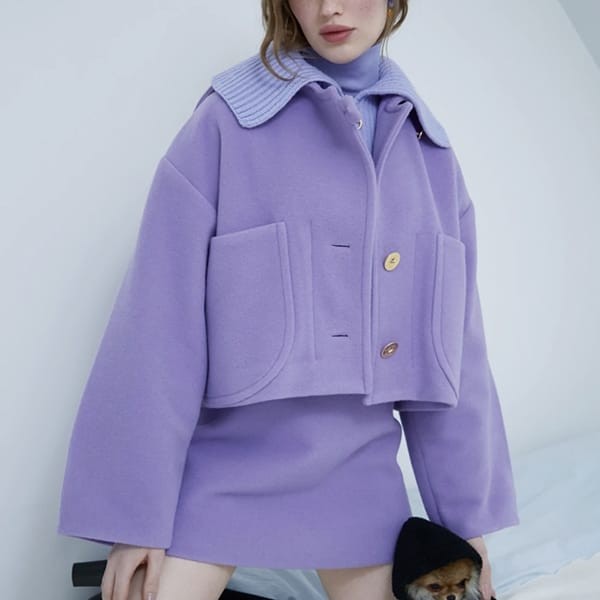 Patou 偽物 パトゥ ダブルフェイスウール クロップコート 3色