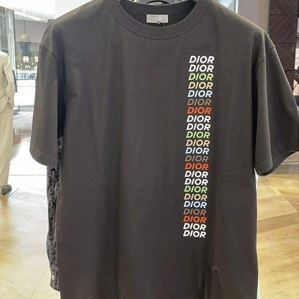 ディオール スーパーコピー ロゴ入り クルーネック Tシャツ 2色 413J696A0817_C085