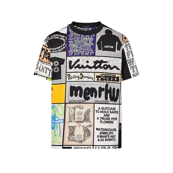 ルイヴィトン コピー プリントコットンTシャツ 1AFB84