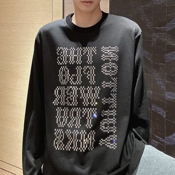 ルイヴィトン エンベリッシュドロングスリーブウールTシャツ 偽物 1AFB92