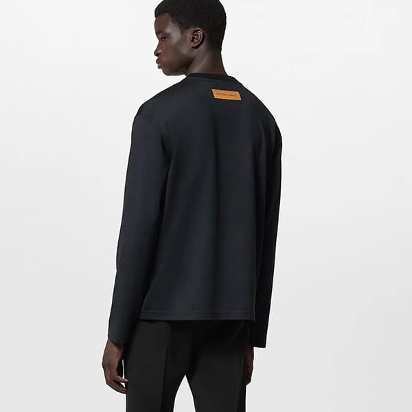 ルイヴィトン エンベリッシュドロングスリーブウールTシャツ 偽物 1AFB92