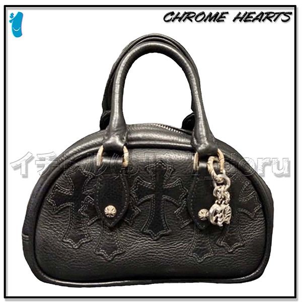 クロムハーツ ミニハンドバッグ コピー セメタリー クロス レザー MINI BAG BLK12155
