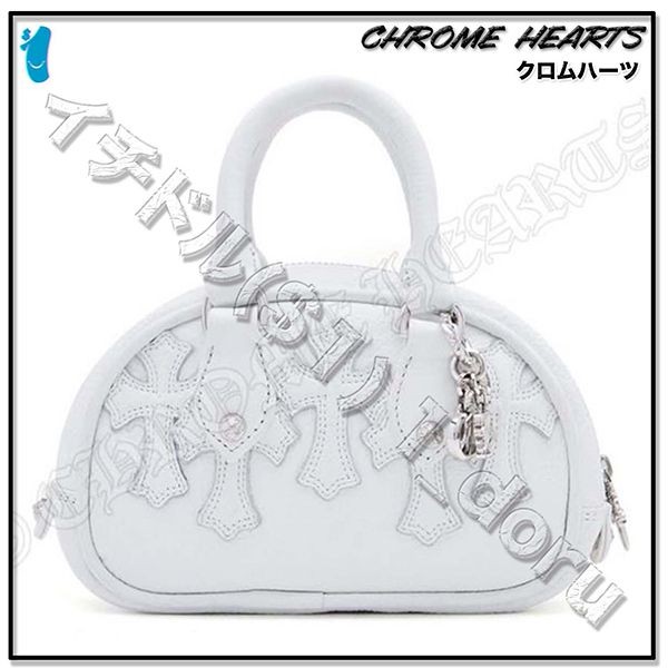 クロムハーツ ミニハンドバッグ コピー セメタリー クロス レザー MINI BAG BLK12155