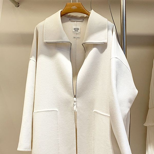 新作で超限定エルメス カシミアダブルフェイス ジップコート コピーH3E0124DA2H
