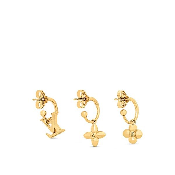 ルイヴィトン ピアス フローラグラム ロゴ フラワー チャーム ゴールド M01025