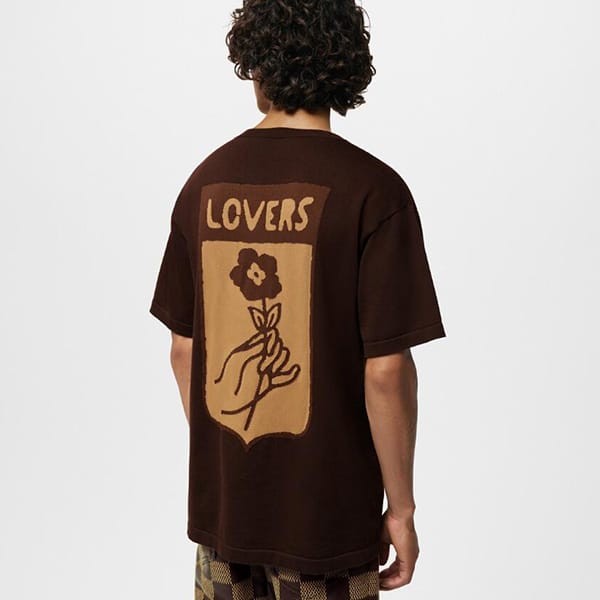 ルイヴィトン ショートスリーブコットンインターシャクルーネック Tシャツ コピー 1AFIWW