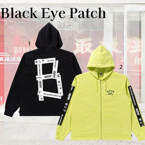 Black Eye Patch 偽物 HWC TAPED パーカー グラフィック 2Color patch001