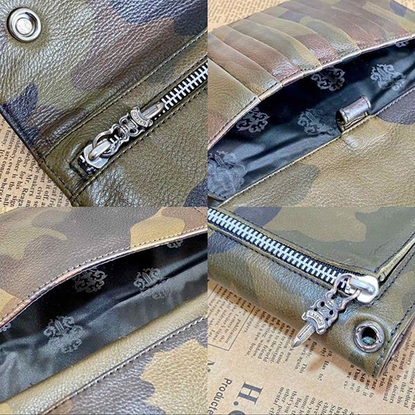 即日配送クロムハーツ 財布 ウェーブ ウォレット 偽物クロスボタン タンクカモ 迷彩030840