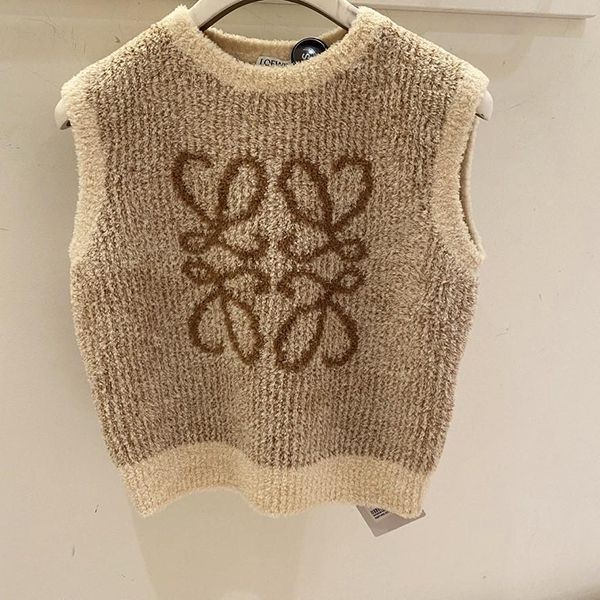 [ロエベ]アナグラム 偽物Vest in cotton blendアナグラムベストS359Y14KDI