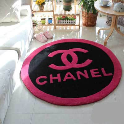 玄関マット ブランド コピー シャネル ラグカーペットマット 偽物 円形 オシャレ 滑り止め付き 絨毯 ラグマット doormat2