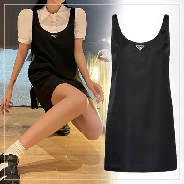 大特価★プラダ Re‐Nylon ショート 偽物 ノースリーブ ドレス ロゴ w040203