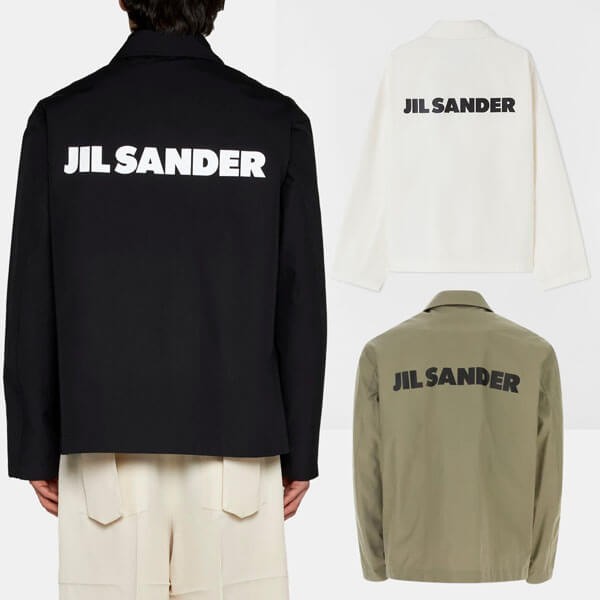 ジルサンダー ロゴ コットン シャツ ジャケット  スーパーコピー J23BN0003