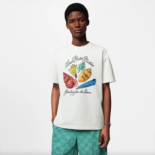 ルイヴィトン プリントショートスリーブコットンTシャツ 偽物 1AFR48
