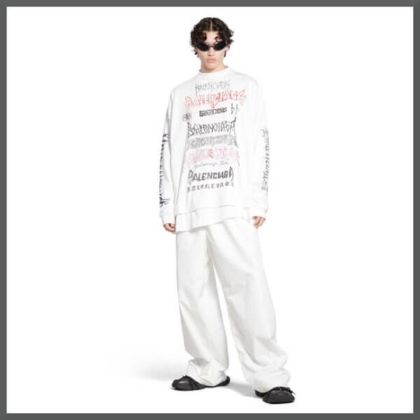 新作 バレンシアガ ロンtシャツ 偽物 DIY メタル オーバーサイズ 699191TPVO