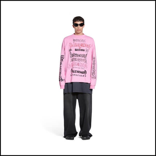 新作 バレンシアガ ロンtシャツ 偽物 DIY メタル オーバーサイズ 699191TPVO