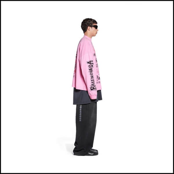 新作 バレンシアガ ロンtシャツ 偽物 DIY メタル オーバーサイズ 699191TPVO