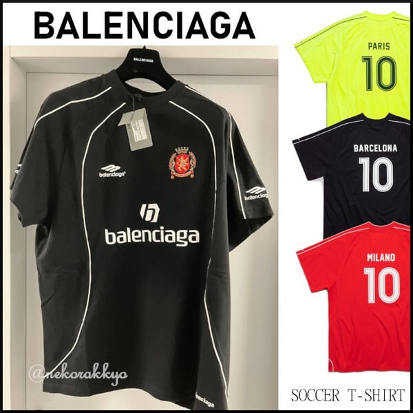 バレンシアガ tシャツ 激安 SOCCER T-SHIRT ユニフォームTシャツ 777705TPV