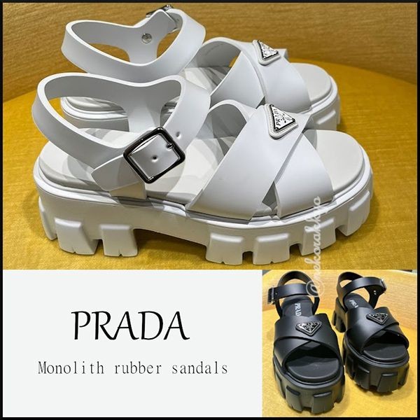 早い者勝ちプラダ モノリス コピーrubber sandal ラバー サンダル 5.5cm 1X382N