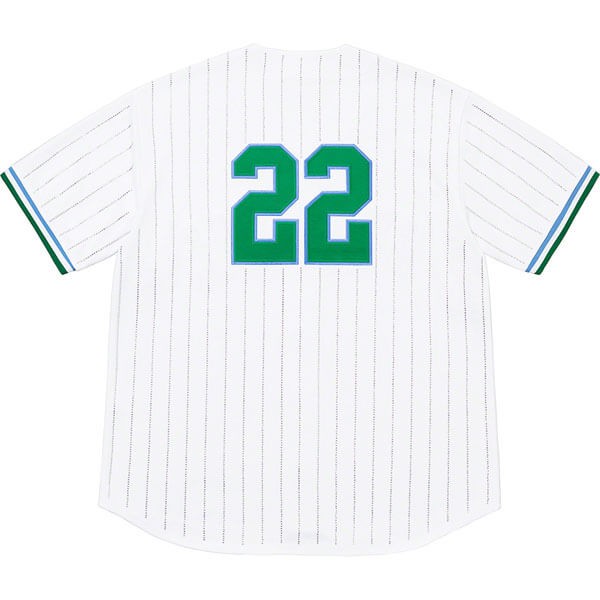 韓国 偽物 tシャツ シュプリーム Supreme Rhinestone Stripe Baseball Jersey ベースボールシャツ