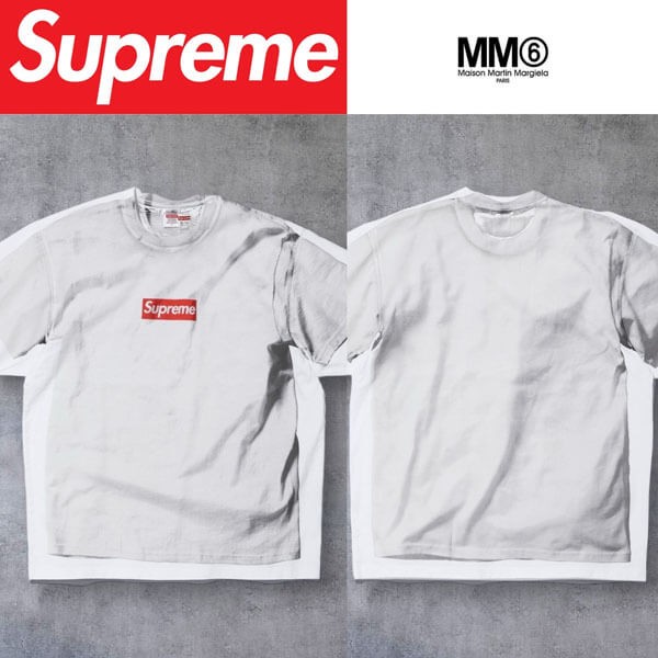 supreme mm6 偽物 Tシャツ スーパーコピー 話題のコラボ ボックスロゴ 半袖 Tシャツ