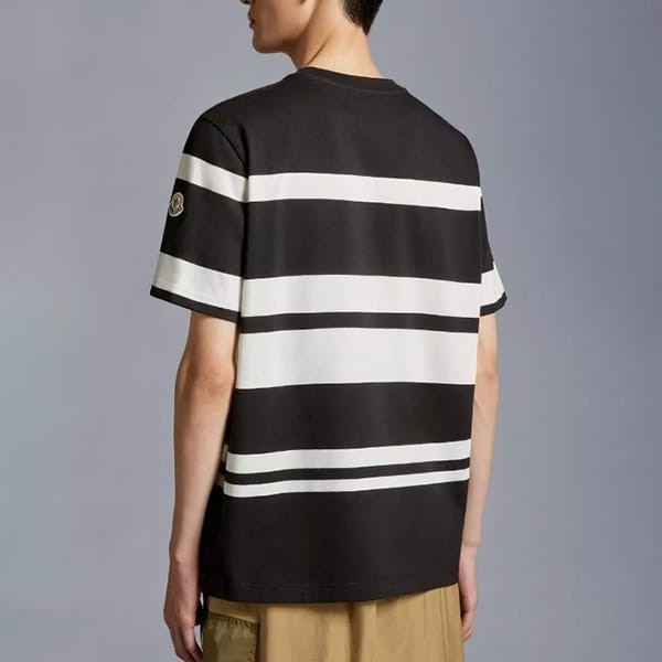 モンクレール ストライプ エンボスロゴ Tシャツ n級品 J10918C0005589AHZP90