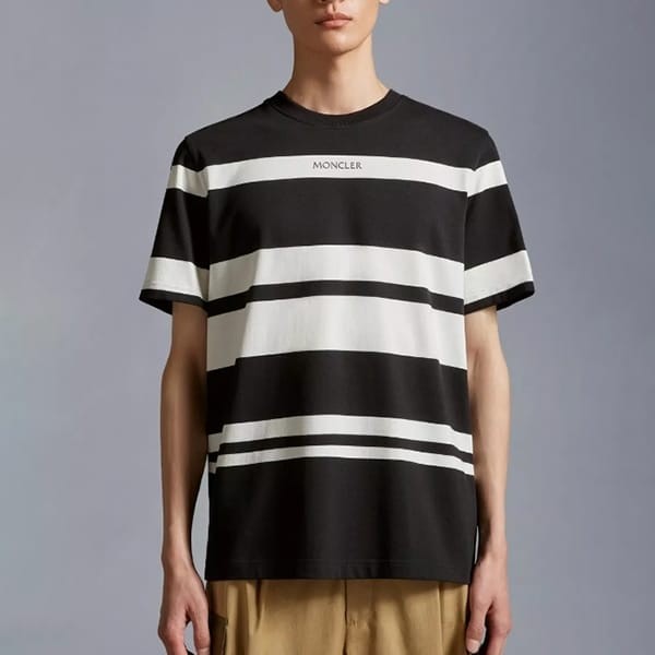 モンクレール ストライプ エンボスロゴ Tシャツ n級品 J10918C0005589AHZP90