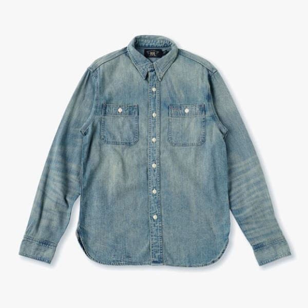 人気 ロンハーマン スーパーコピー Double RL Work Shirt 長袖デニムシャツ