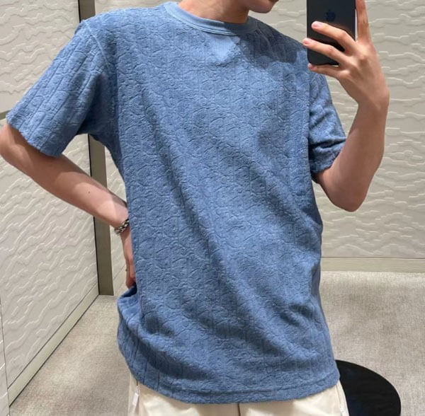 目立つ ディオール Tシャツ 偽物 Dオブリーク テリーコットン 113J692A0614