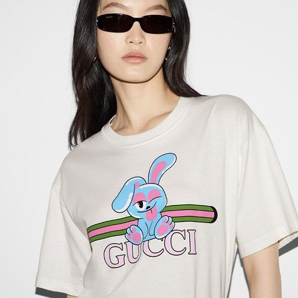 グッチ プリント コットンジャージー Tシャツ 激安 776596 XJGHQ 9095