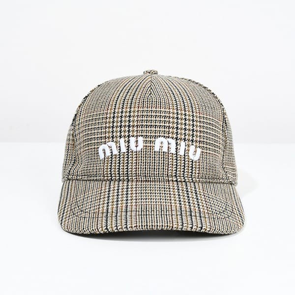 ミュウミュウ 偽物 ウェールズチェックウールCAP キャップ miu2222
