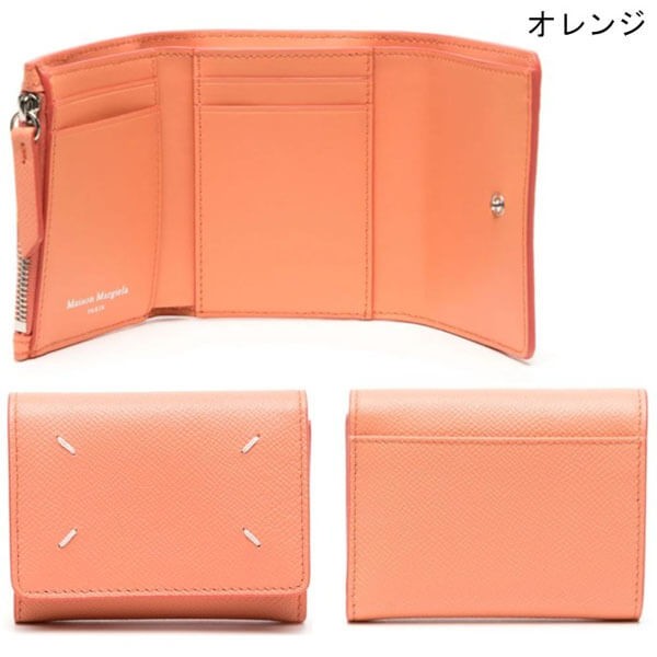 大人気 メゾン マルジェラ ホワイトステッチ 三つ折り財布 SA3UI0017P4745
