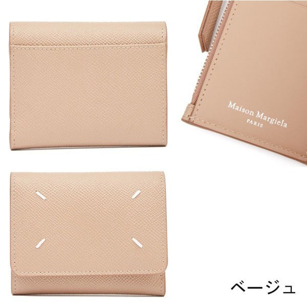 大人気 メゾン マルジェラ ホワイトステッチ 三つ折り財布 SA3UI0017P4745