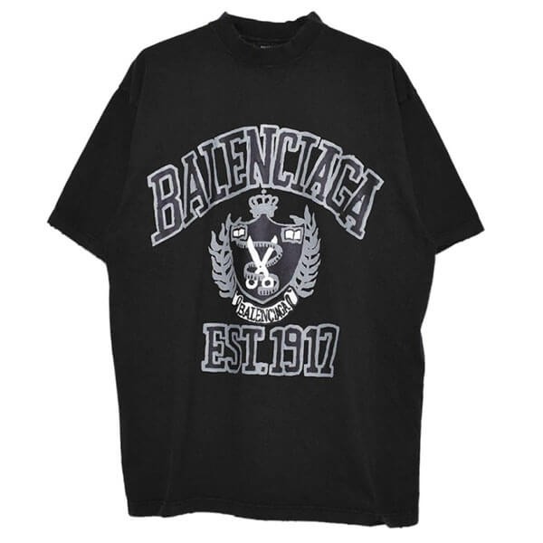バレンシアガ ロゴ Tシャツ 偽物 BLACK 739784TOVK1