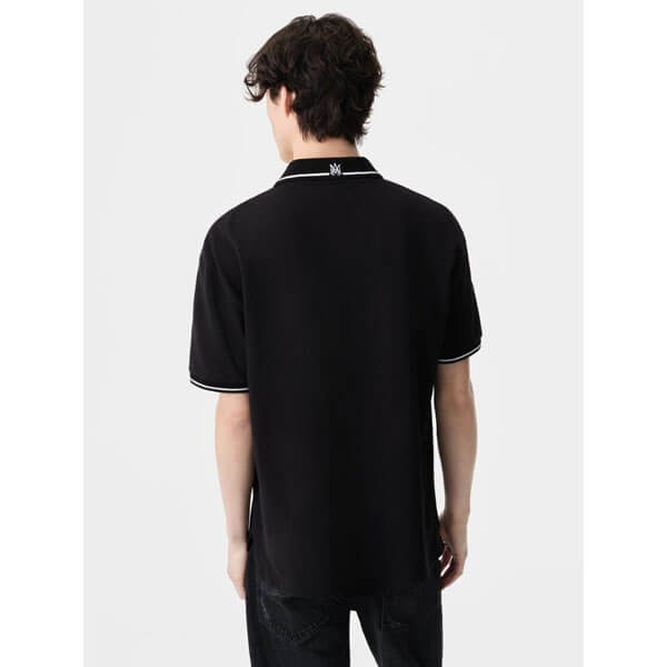 24AW アミリ 偽物 MA CORE LOGO クルーネック コットン ポロシャツ AMJYPO1009