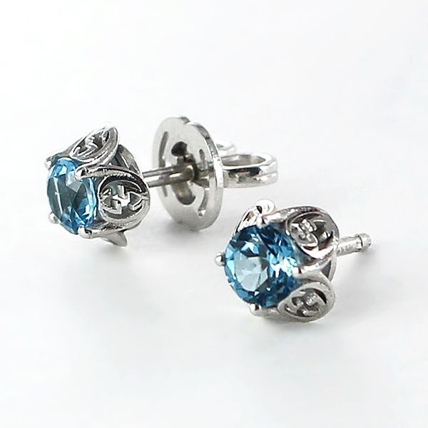 グッチ ピアス 偽物18K ブルートパーズ レディース 両耳ピアス662427