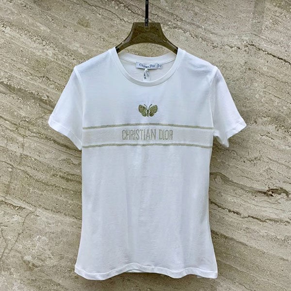 ゴールドトーンのロゴがかわいい DIOR Or Tシャツ 偽物 413T06G4414_X1991
