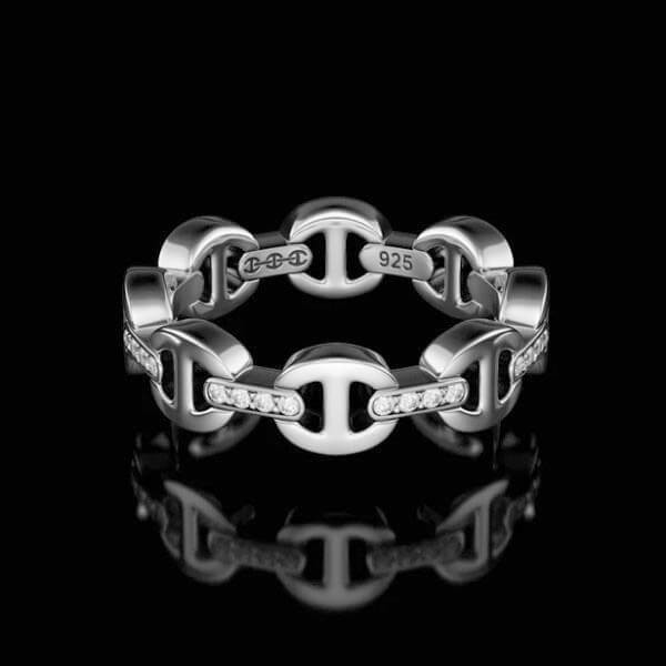 ホーセンブース 925SILVER DAME TRI-LINK WITH DIAMONDリング スーパーコピー