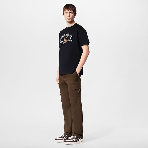 ルイヴィトン エンブロイダードコットンTシャツ パロディ lv995877