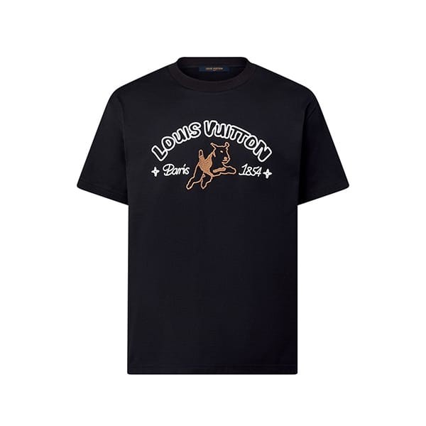 ルイヴィトン エンブロイダードコットンTシャツ パロディ lv995877