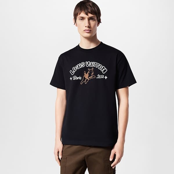 ルイヴィトン エンブロイダードコットンTシャツ パロディ lv995877