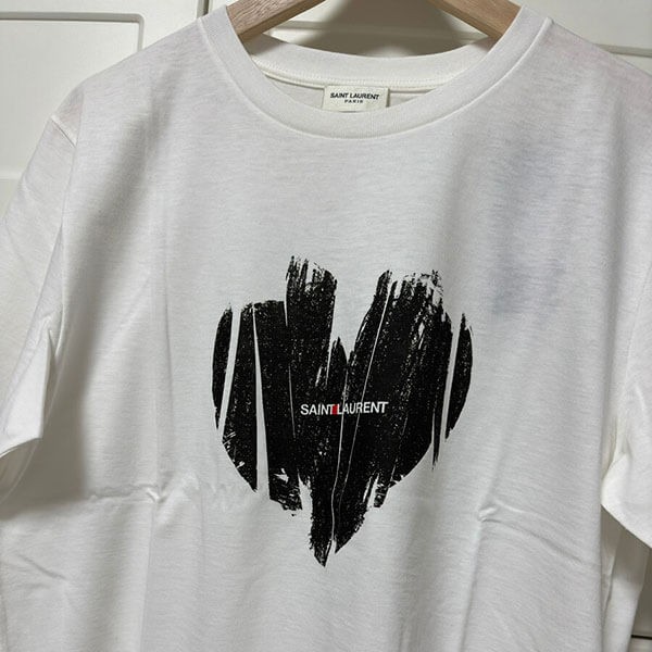 サンローラン ハートコットンTシャツ　半袖