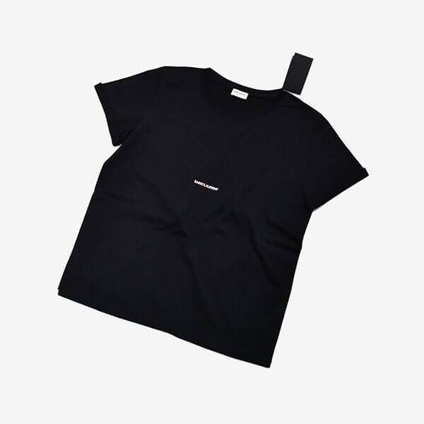 サンローラン Tシャツ 偽物 激安 半袖 SAINT LAURENT Logo Half Sleeve 黒 白 464572