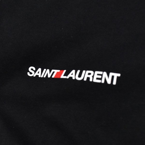 サンローラン Tシャツ 偽物 激安 半袖 SAINT LAURENT Logo Half Sleeve 黒 白 464572