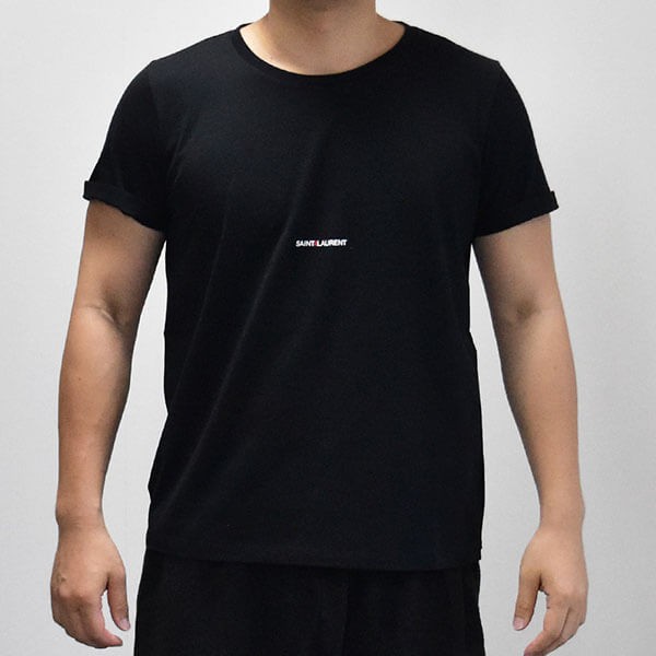 サンローラン Tシャツ 偽物 激安 半袖 SAINT LAURENT Logo Half Sleeve 黒 白 464572