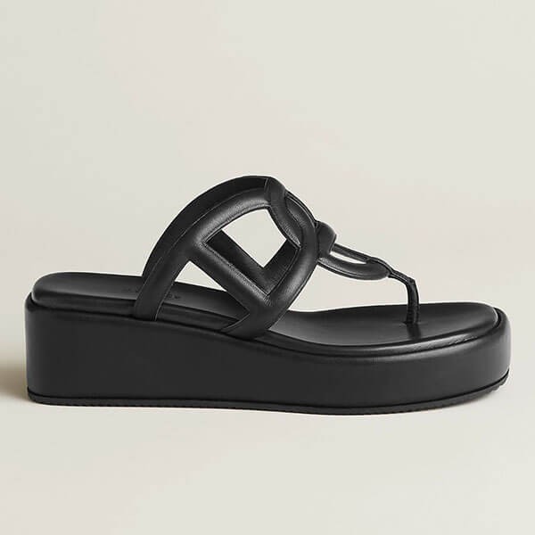 お洒落も履きやすさも両立◎エルメス ウエッジ トング サンダル Gipsy 厚底 H231082Z