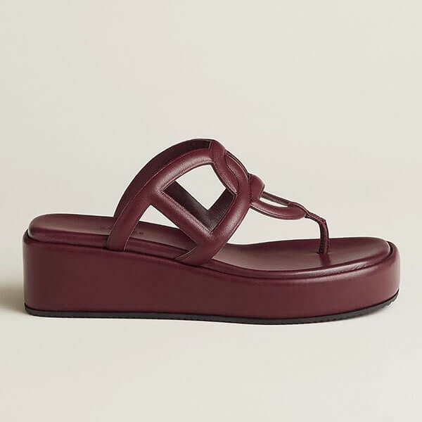お洒落も履きやすさも両立◎エルメス ウエッジ トング サンダル Gipsy 厚底 H231082Z